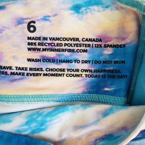 Inner Fire Crop Leggings Size 6 Sunset Allover Print - Picture 5 of 6